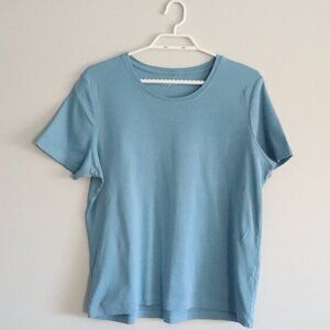 Women's XL Blue Stretch Crewneck Casual Pullover T-Shirt